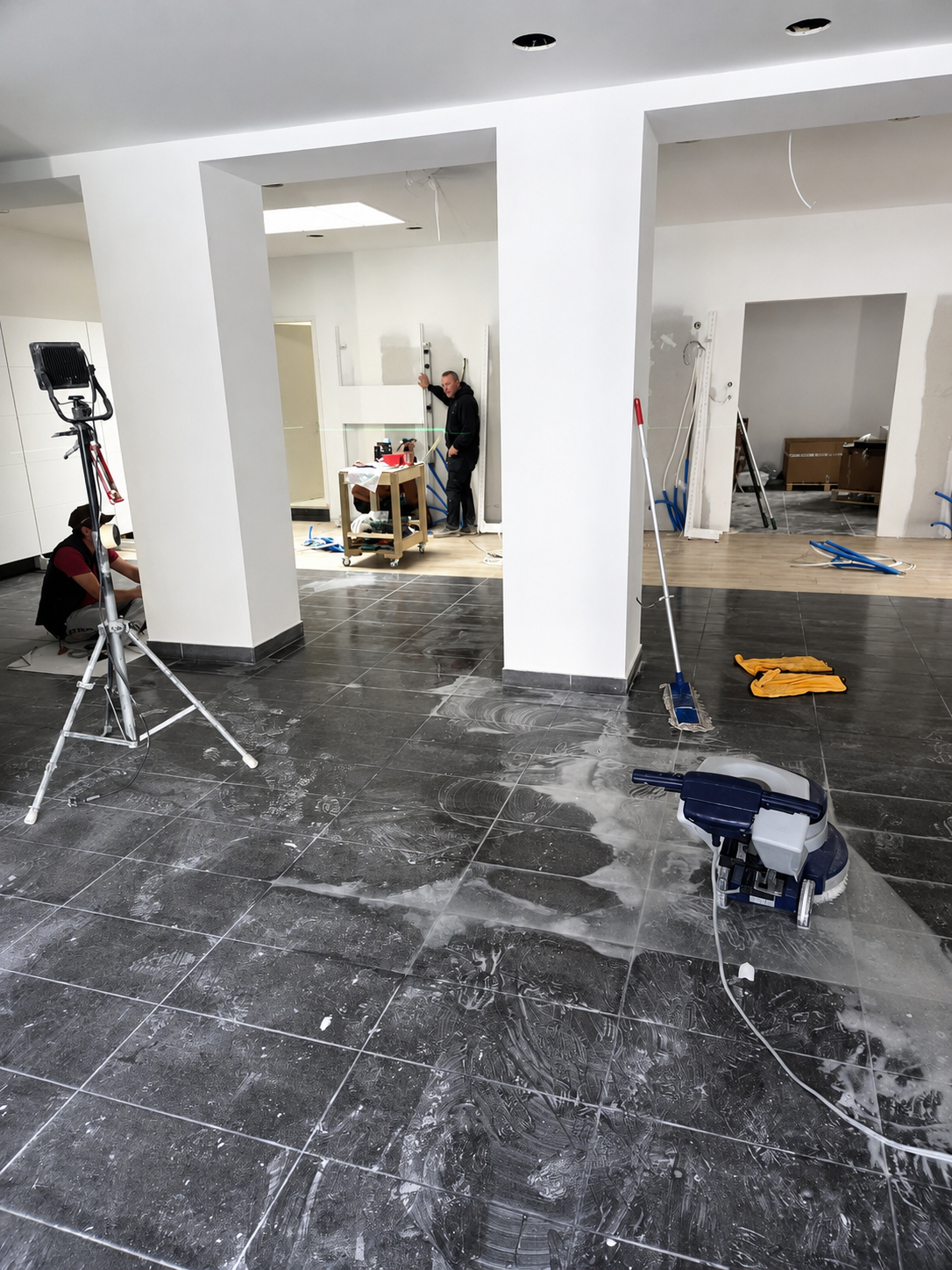 Sol nettoyé après travaux