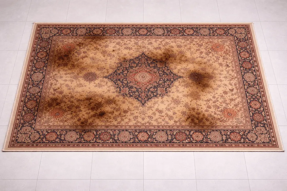 Tapis persan avant nettoyage
